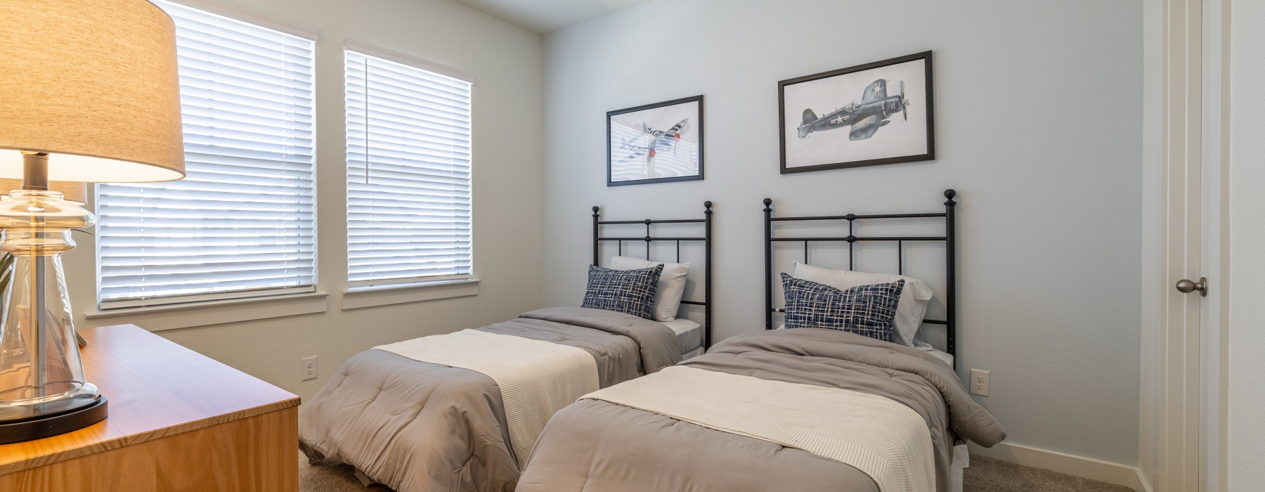 Modern bedroom at Canvas at Anna in Sherman, TX